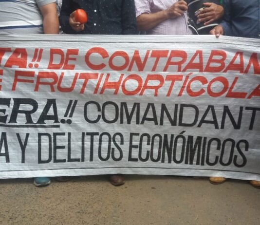 Multitudinaria manifestación de productores frutihortícolas exige la destitución del comandante de la Armada