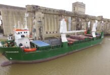 Puerto de Santa Fé embarca maíz para Uruguay en buque Paraguayo