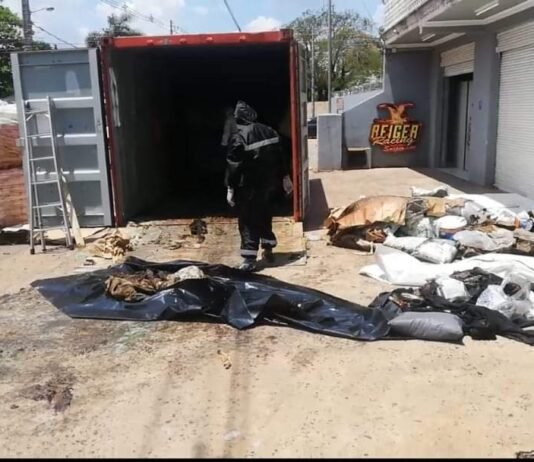 Hallan 7 cadáveres dentro de un contenedor cargado con fertilizantes en Asunción
