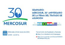 Seminario virtual sobre los 30 años de la firma del Tratado de Asunción que dio origen al MERCOSUR