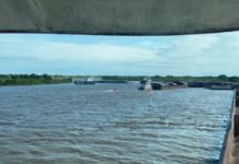 Concluyó dragado del paso La Bretona de donde se extrajeron 84.000m³ de sedimentos