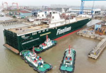 La naviera Finnlines bota su tercer buque híbrido ecológico