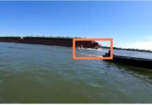 Temeraria acción de pescadores ocasiona grave accidente entre lancha y un convoy de barcazas en paso de patria