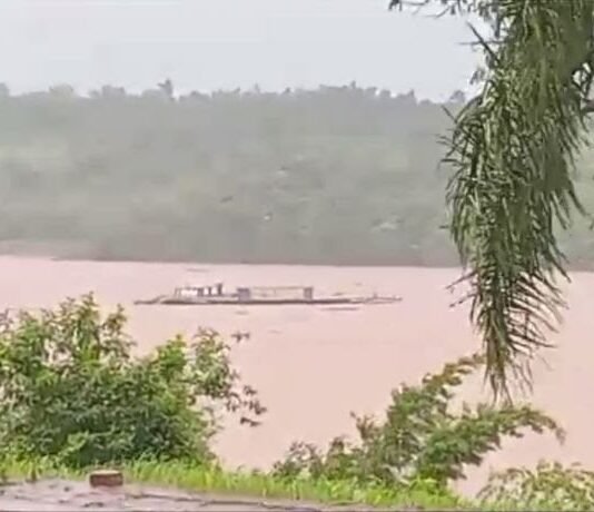 Una balsa navegó a la deriva en el río Paraná debido a la crecida