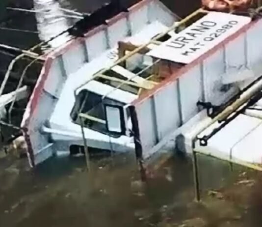 El Remolcador «URANO» se hundió en el muelle de T6, en Argentina