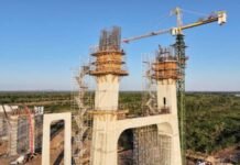 Puente de la Bioceánica, nexo principal del corredor regional, avanza a buen ritmo de construcción