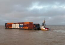 Incidente en el Río de la Plata: remolcador paraguayo «Papu Mar» se hunde parcialmente en medio de un temporal