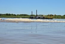 Finalizó en tiempo récord el dragado en el Paso Queso, kilómetro 1300 del río Paraguay