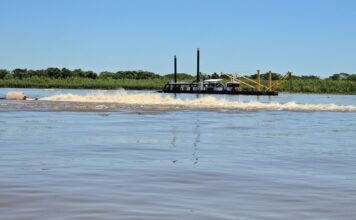 Finalizó en tiempo récord el dragado en el Paso Queso, kilómetro 1300 del río Paraguay