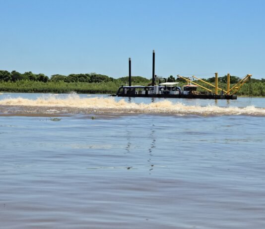 Finalizó en tiempo récord el dragado en el Paso Queso, kilómetro 1300 del río Paraguay