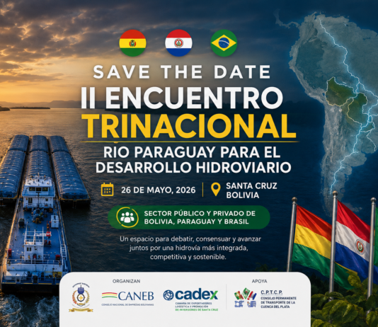 Bolivia acelera su apuesta estratégica por la Hidrovía Paraguay–Paraná y convoca a un encuentro trinacional clave en Santa Cruz