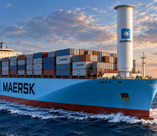 Maersk probará propulsión eólica asistida en un portacontenedores en 2027